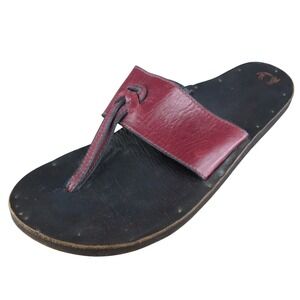 Jutta Neumann  Women Flip Flop Sandal Shoes Red Leather‎ Size 6 Medium